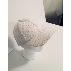 Mujer’s White Baseball Cap With Sparkly Bling Adjustsble Strap  eb-82244743